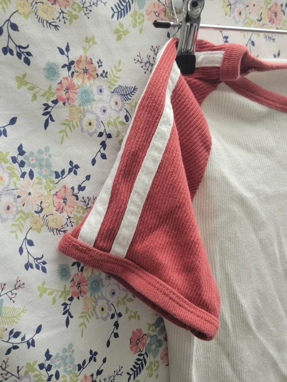 White & Red Crop Top with Embroidered Little Demon